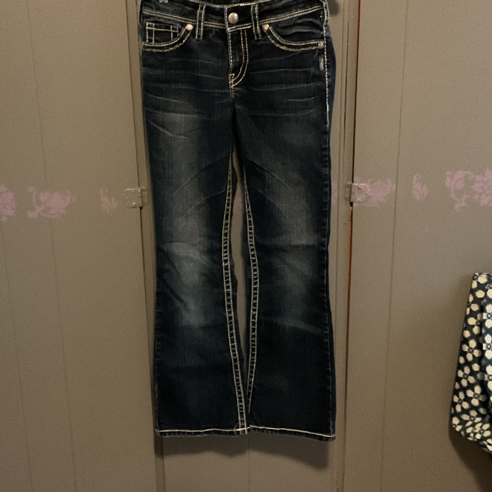 Women's Dark Wash Bootcut Jeans - Mid Rise